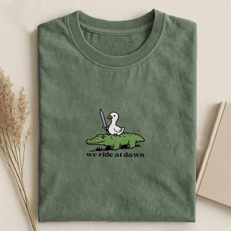 We Ride at Dawn Embroidered T-shirt