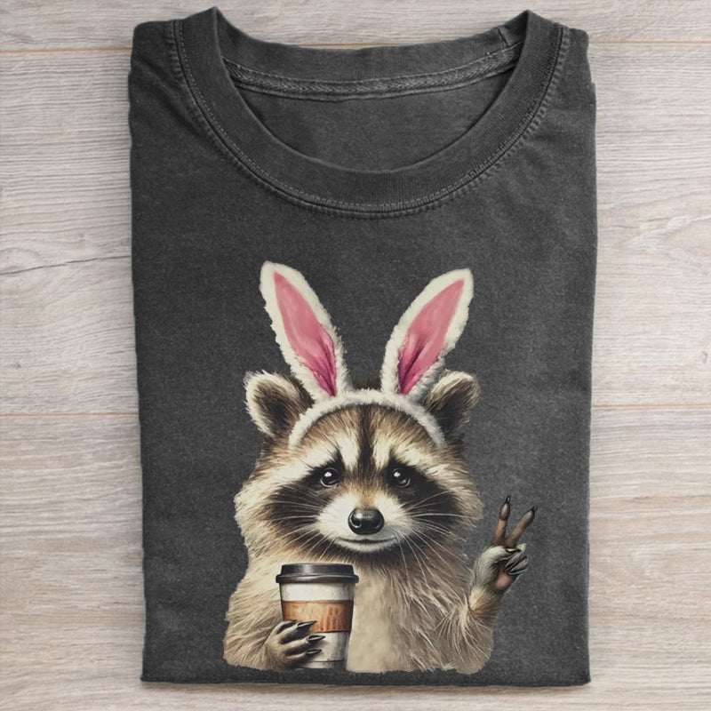 Funny Raccoon Easter Bunny T-shirt