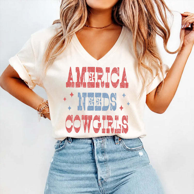 America Needs cowgirls T-shirt