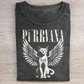 Retro Purrvana Cat With Wings Washed T-shirt