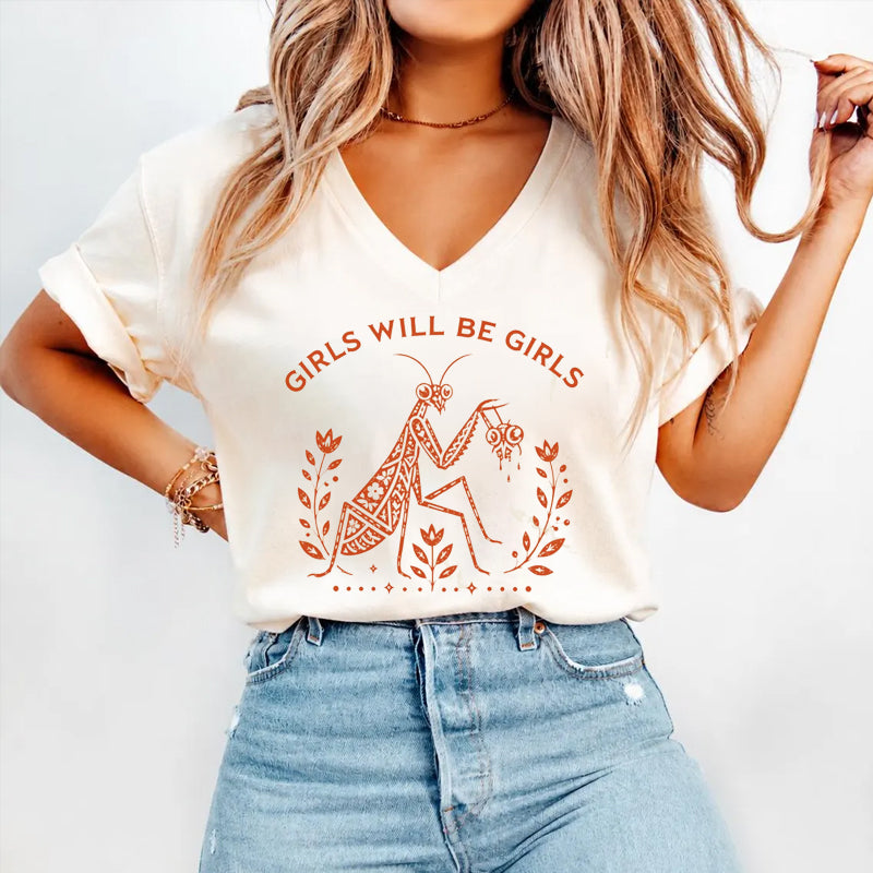 Girls Will Be Girls Praying Mantis T-shirt