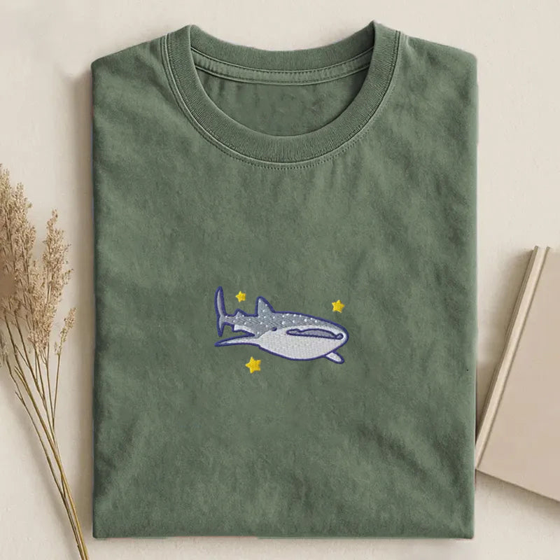 Whale Shark Embroidered T-shirt