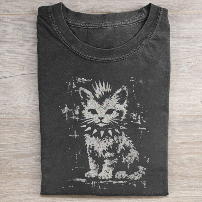 Vintage Funny Cat T-shirt