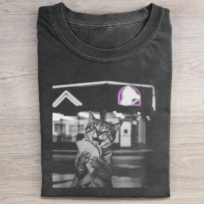 Funny Cat Eating Taco T-shirt