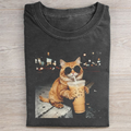 Cool Cat Drinking Iced Coffee T-shirt