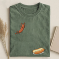 Funny Hot Dog Jumping Into Bun T-shirt