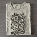 Retro Linocut Mahjong Floral T-shirt