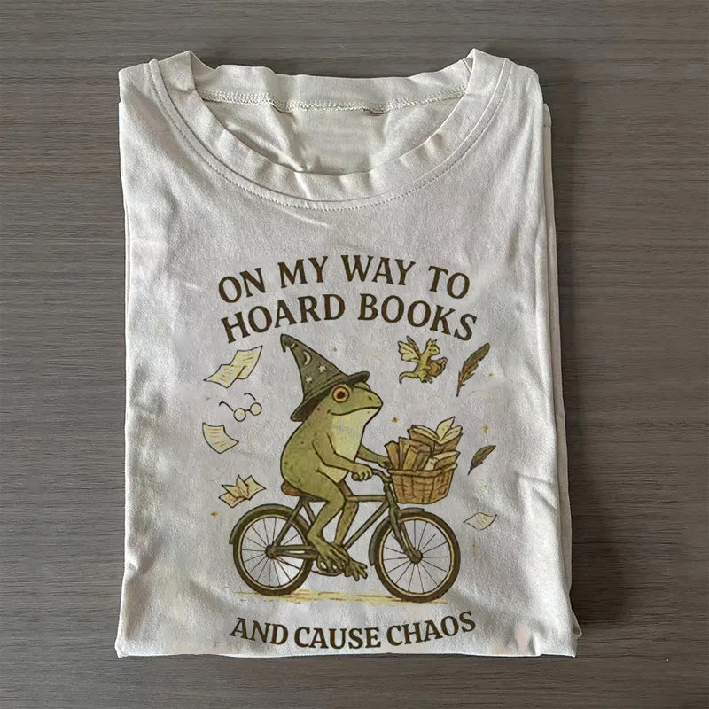 On My Way To Hoard Books And Cause Chaos T-shirt