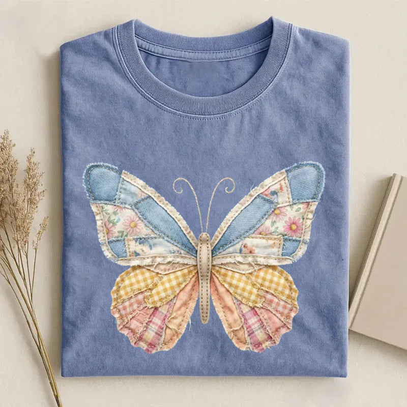 Faux Patchwork Butterfly T-shirt