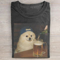 Funny Pomeranian Drinking Beer T-shirt