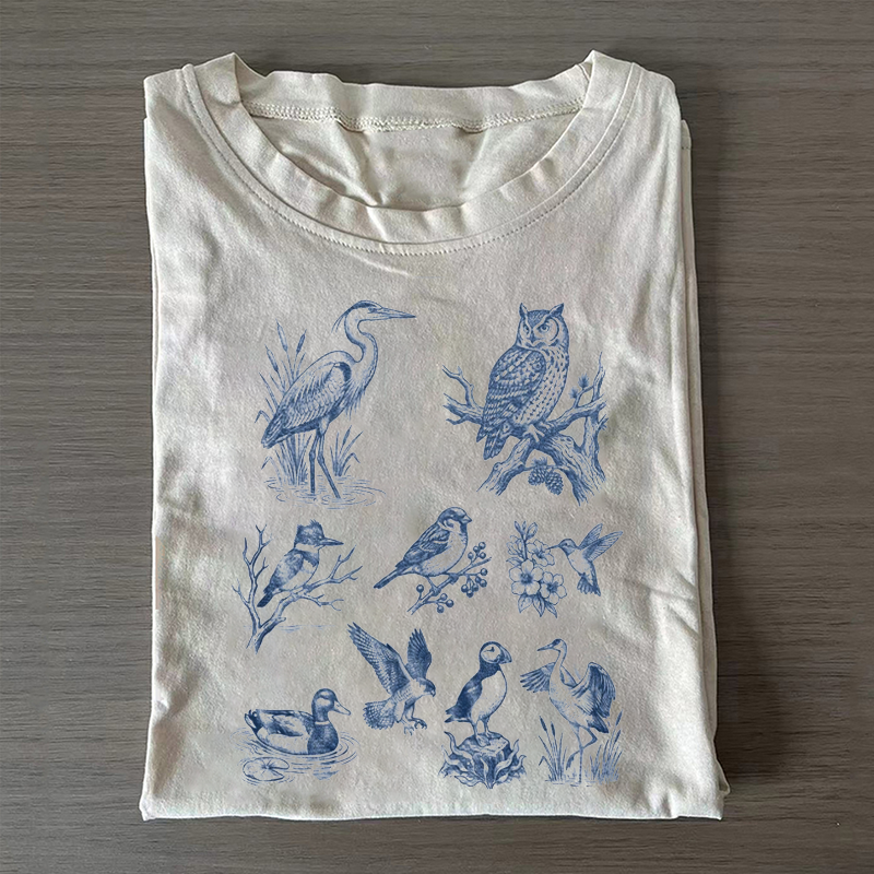 Vintage Bird Collection Graphic T-shirt