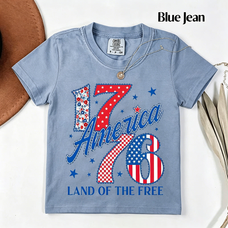 Retro America 1776 Floral Checkered Polka Dots T-shirt