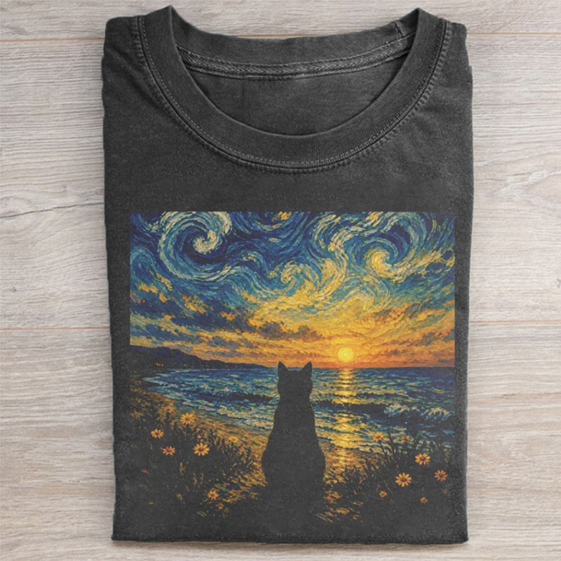 Summer Black Cat T-shirt
