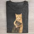 Funny Hugging Cats Vintage T-shirt