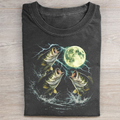 Bass Fish Moon 90s Vintage Graphic T-shirt