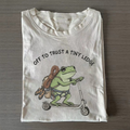 Off to Trust a Tiny Ledge Rock Climbing Frog T-shirt