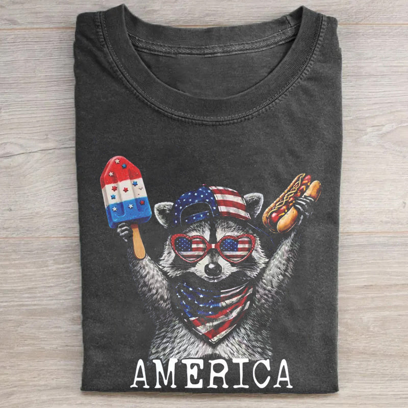 Raccoon Ice Cream & Hot Dog T-shirt