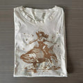 Cowgirl auf Fisch reitend Tattoo Vintage T-Shirt