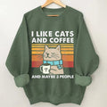 Ich mag Katzen und Kaffee Sweatshirt