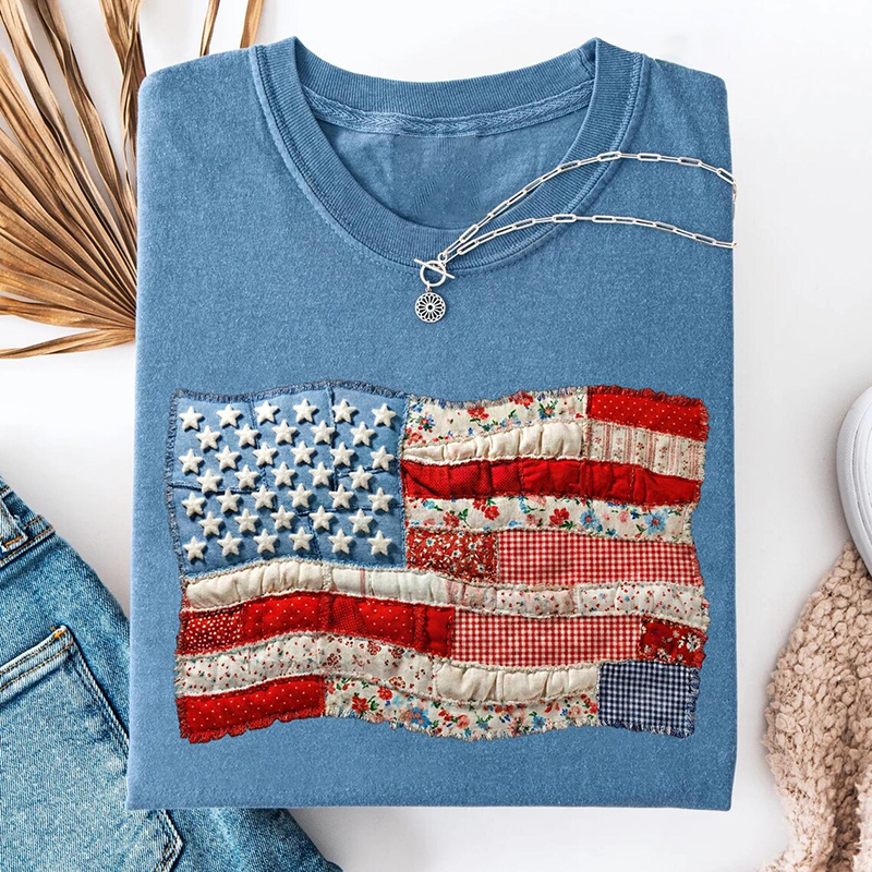 4th of July American Flag T-shirt