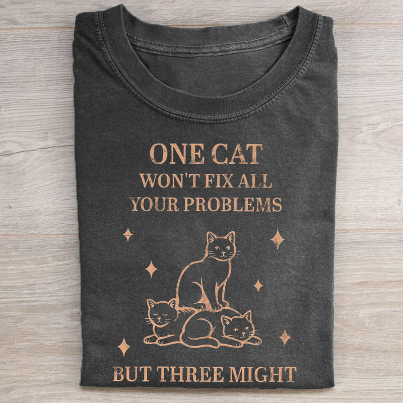 Three Cats Graphic T-Shirt