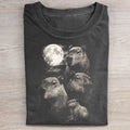 Capybara Full Moon Vintage Graphic T-shirt