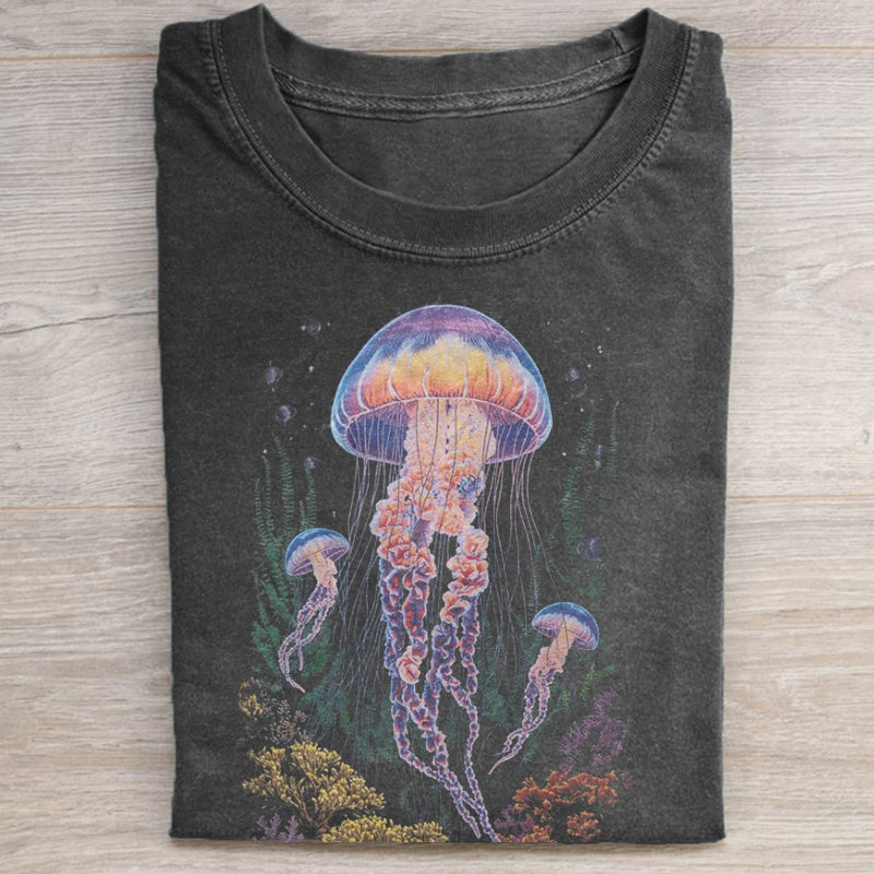 Vintage Jellyfish Dark Ocean Grunge T-shirt