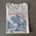 Cool Papa's Club Shirt Retro Cowboy Papa T-shirt