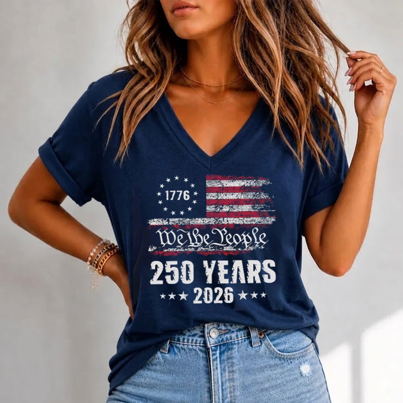 250th America Anniversary V Neck T-shirt