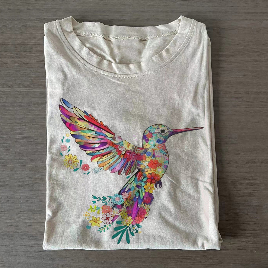 Floral Hummingbird T-shirt