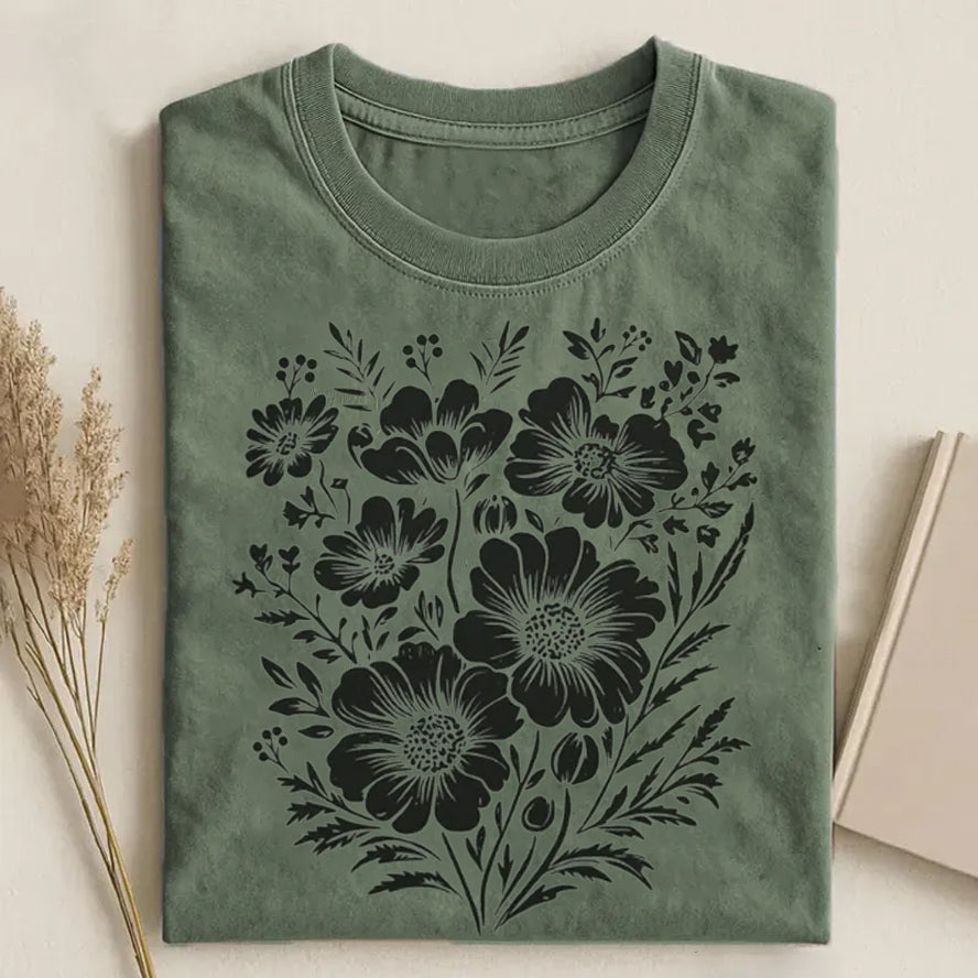 Vintage Pressed Flowers T-shirt