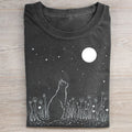 Floral Mandala Moon Cat T-shirt