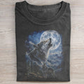 Vintage Howling Wolf Graphic T-shirt