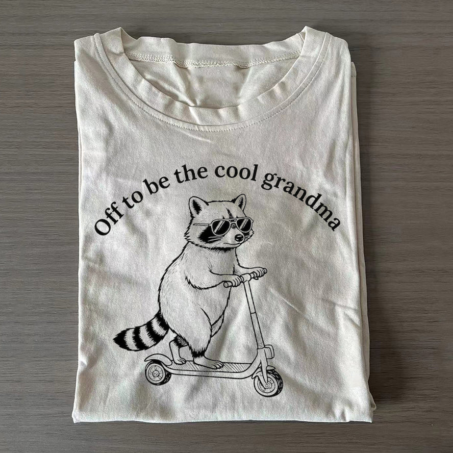 Off To Be The Cool Grandma Funny Raccoon T-shirt
